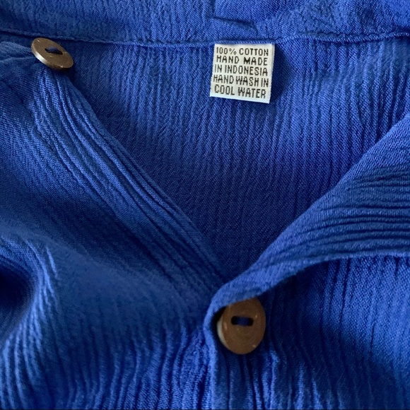 💣 Cobalt Cropped Button Up Tank Cami from Bali Sz XS - Picture 4 of 4